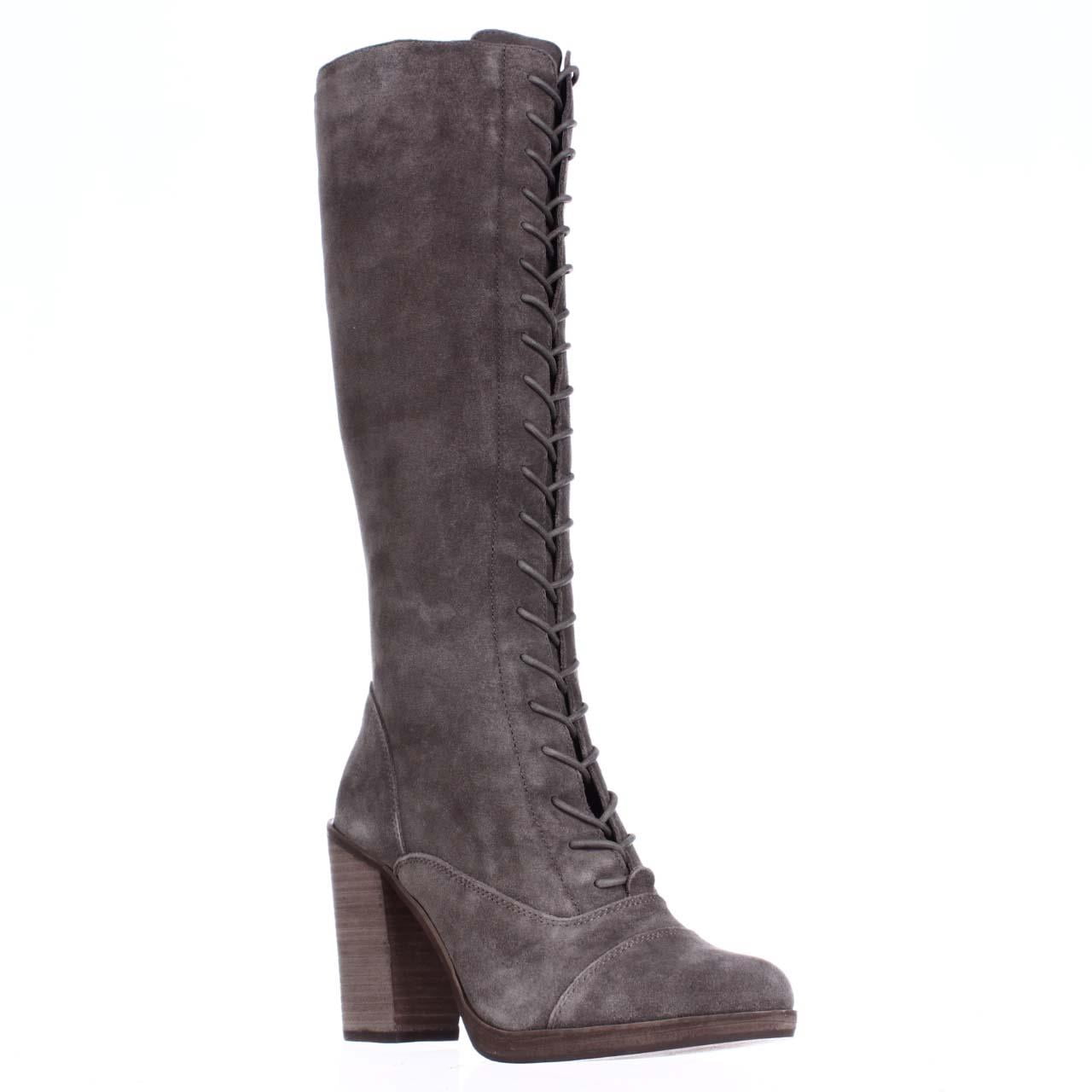 Womens Steve Madden Nidea Knee-High Lace-up Boots - Taupe  display picture 3
