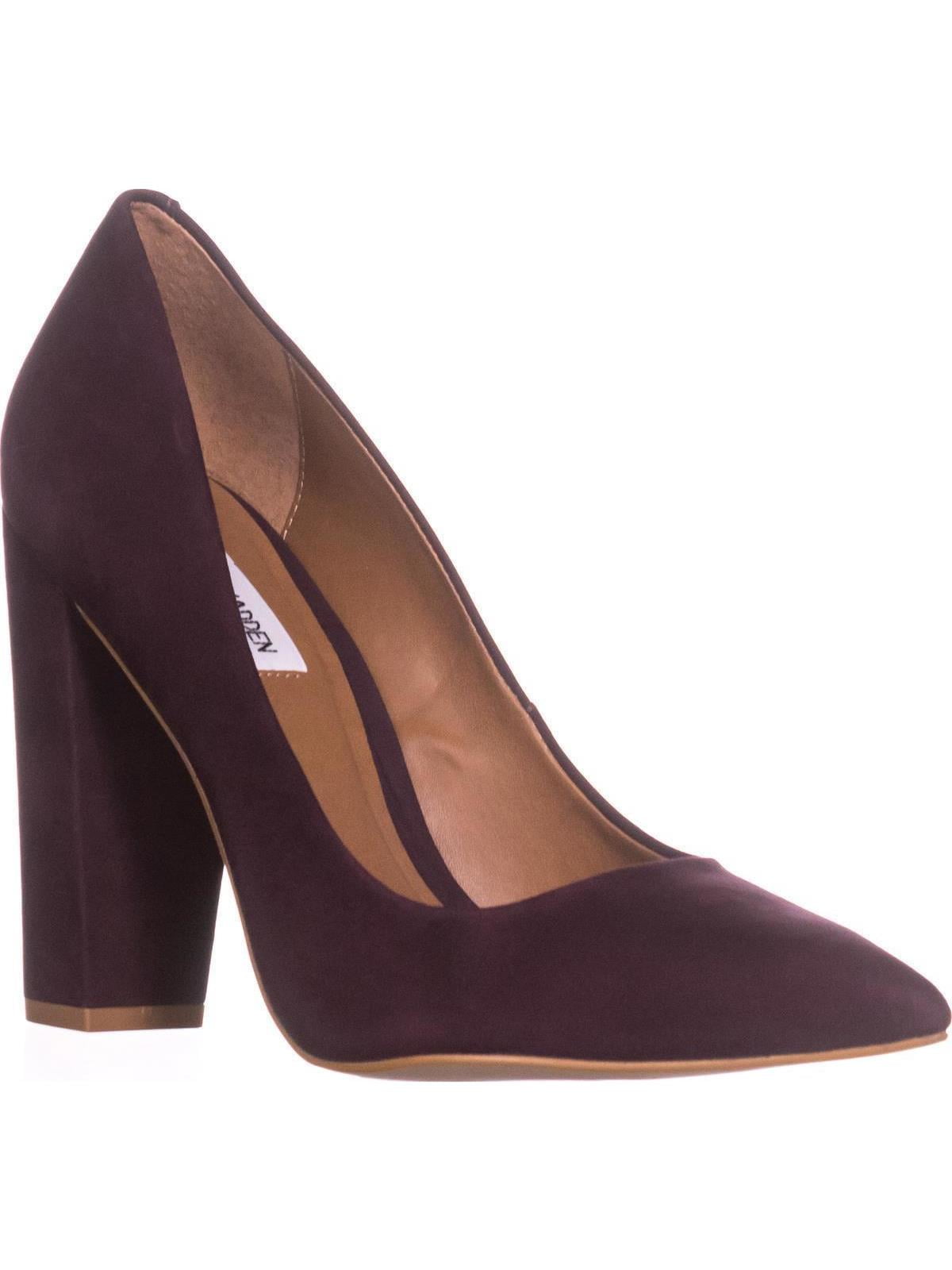 Burgundy block heel pumps outlet