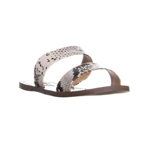 Womens Steve Madden Rage Double Strap Slide Sandals, Natural Snake