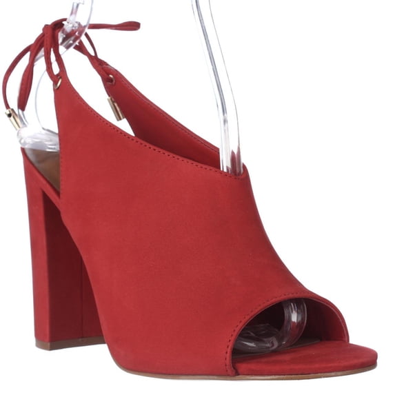 Womens Steve Madden Saffron Back Lace Peep Toe Mules - Red