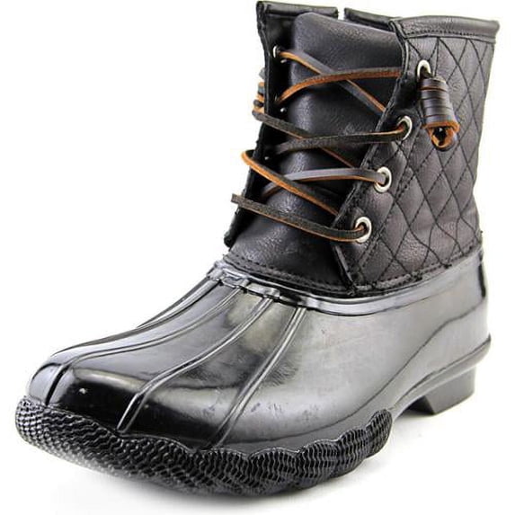 Womens Steve Madden Tillis Short Quilted Winter Rain Booties, Black, 9 US