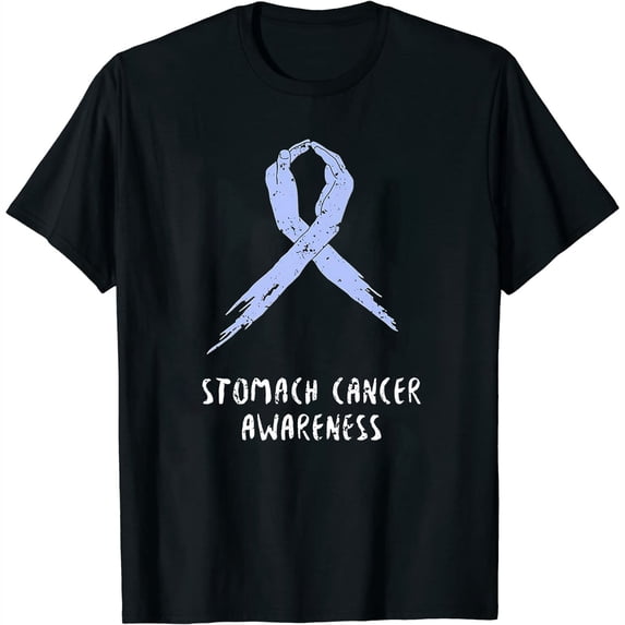 Womens Stomach Cancer Survivor Ribbon Warrior T-Shirt Black