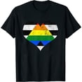 thumbnail image 1 of Womens Straight Ally Heart Flag Pride Identity Lgbt Graphic T-Shirt Black 4X-Large, 1 of 5