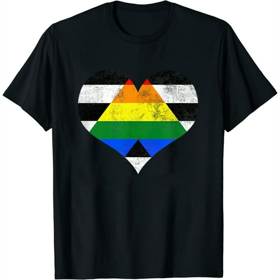 Womens Straight Ally Heart Flag Pride Identity Lgbt Graphic T-Shirt Black 4X-Large