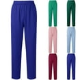 thumbnail image 1 of Womens Straight Leg Full Length Pants Elastic Waist Soft Breathable Lightweight Work Casual, 1 of 4