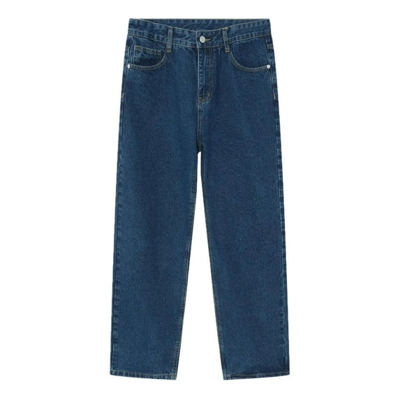 Womens Straight Leg Jeans with Functional Pockets Non Stretch Classic Fit Durable Denim Pants for Everyday Casual Wear