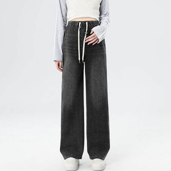 Womens Straight Leg Maternity Jeans Stretchy Over The Belly Support Pregnancy Casual Adjustable Waist Denim Pants