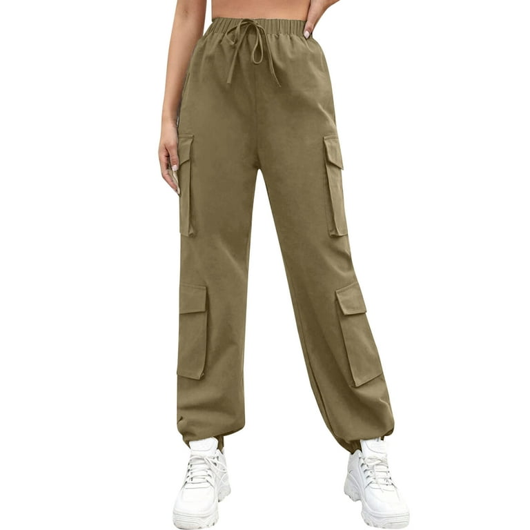 Womens Straight Leg Pants Womens Casual Business Attire Women's High Waist  Cargo Pants Loose Outdoor Jogger Workout Pants With Pockets Casual Trousers  Cargo Pants Women Work Stretch Pants 