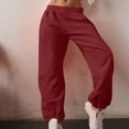 thumbnail image 1 of Womens Straight Leg Pants Sweatpants Women Casual TrousersSolid Color High Waist With Pockets Long Pants, S-2XL, 1 of 9