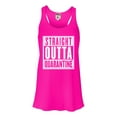 thumbnail image 1 of Womens Straight Outta Quarantine Flowy Racerback Tank Top T-Shirt, 1 of 1