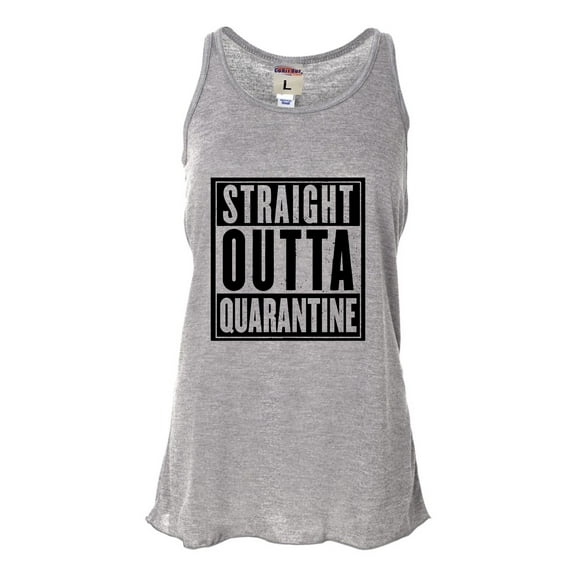 Womens Straight Outta Quarantine Flowy Racerback Tank Top T-Shirt