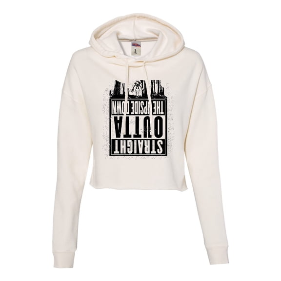 Womens Straight Outta The Upside Down Cropped Hooded Sweatshirt
