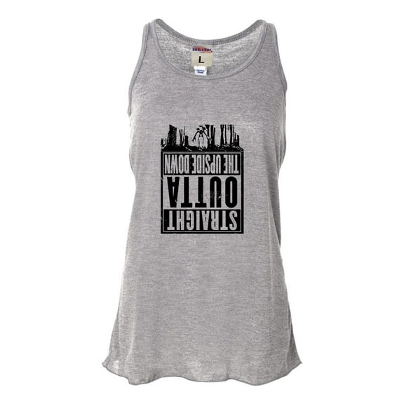 Womens Straight Outta The Upside Down Flowy Racerback Tank Top T-Shirt