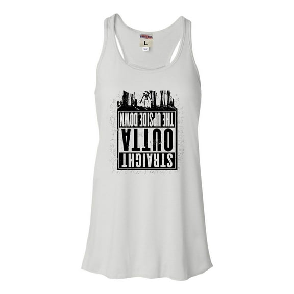 Womens Straight Outta The Upside Down Flowy Racerback Tank Top T-Shirt