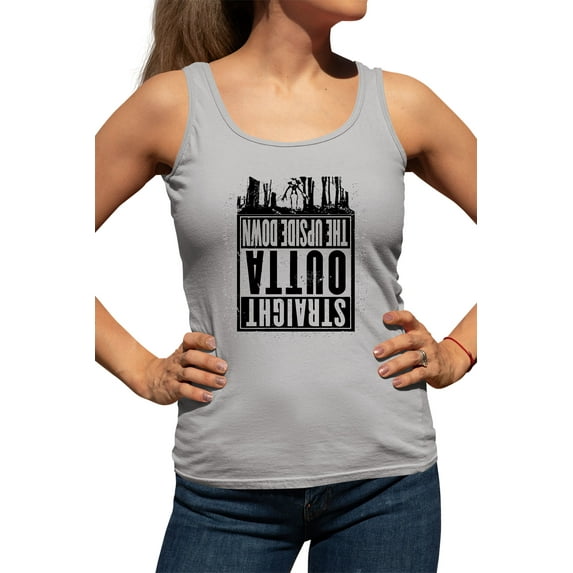 Womens Straight Outta The Upside Down Racerback Tank Top T-Shirt