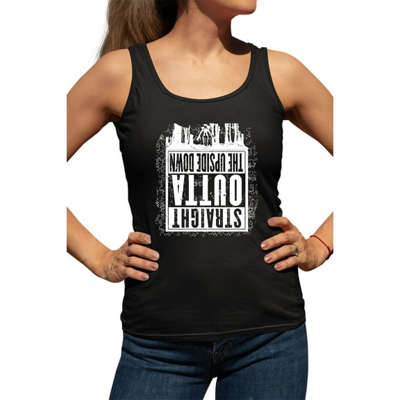Womens Straight Outta The Upside Down Racerback Tank Top T-Shirt