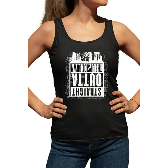 Womens Straight Outta The Upside Down Racerback Tank Top T-Shirt
