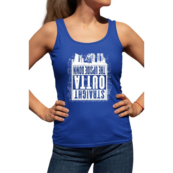Womens Straight Outta The Upside Down Racerback Tank Top T-Shirt