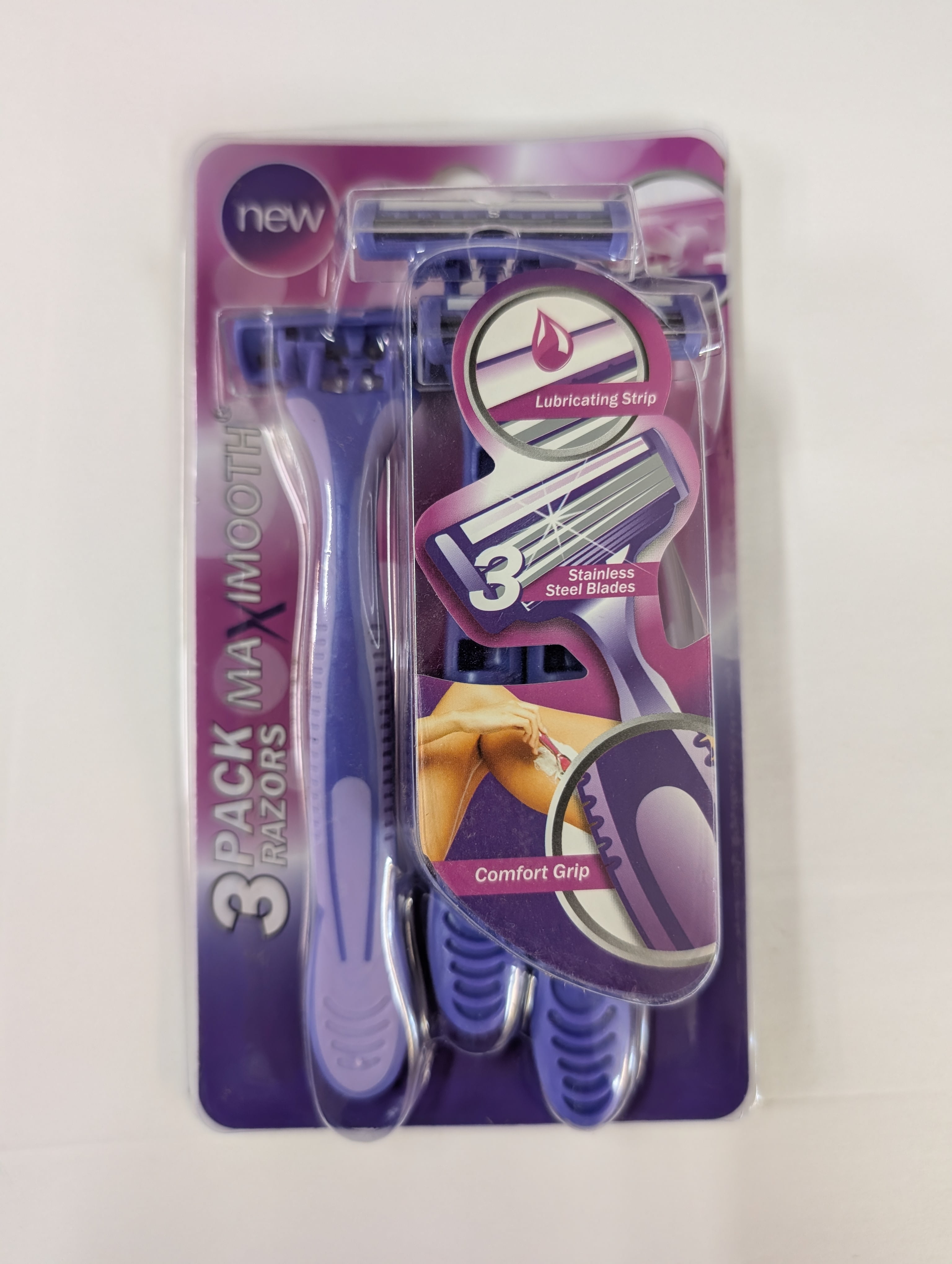Violet Razor MaxiMooth 3-Pack Purple Razors - Walmart.com