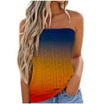 thumbnail image 1 of Womens Strapless Bandeau Tank Top Casual Summer Ombre Tie Dye Sleeveless Eyelet Tube Tops, 1 of 4