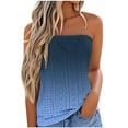 thumbnail image 1 of Womens Strapless Bandeau Tank Top Casual Summer Ombre Tie Dye Sleeveless Eyelet Tube Tops, 1 of 4