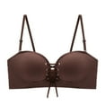 thumbnail image 1 of Womens Strapless Bra with Removable Adjustable Straps Front Closure Pushup Non-slip Wirefree Bra for Dress Underwear, 1 of 5
