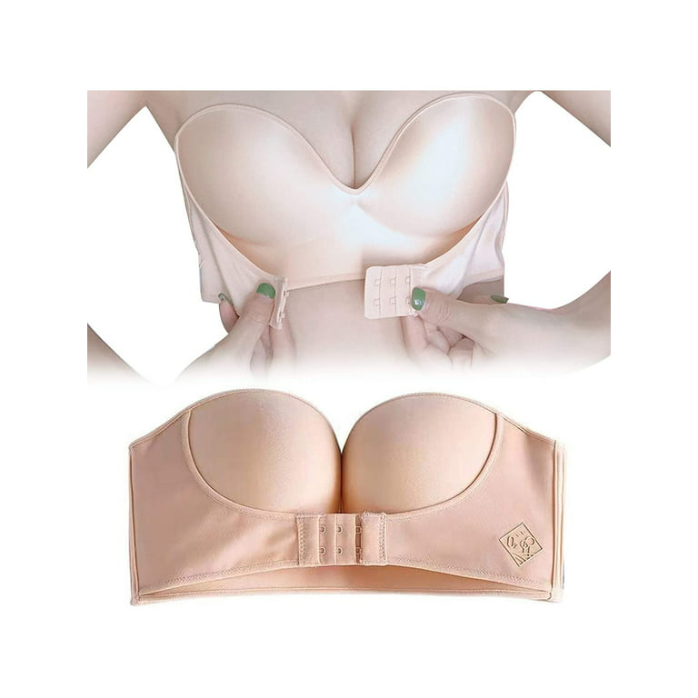 Womens Strapless Front Buckle Lift Bra Invisible Non-Slip Push Up Padded  Breast Lift Self Adhesive Underwear Lingerie 