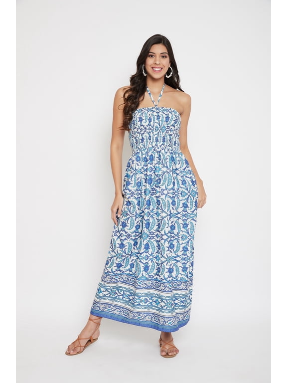 Womens Strapless Maxi Tube Dress Summer Long Tube Casual Beach Party Tube Dresses for Women Evening Party Swimsuit Online by Oussum