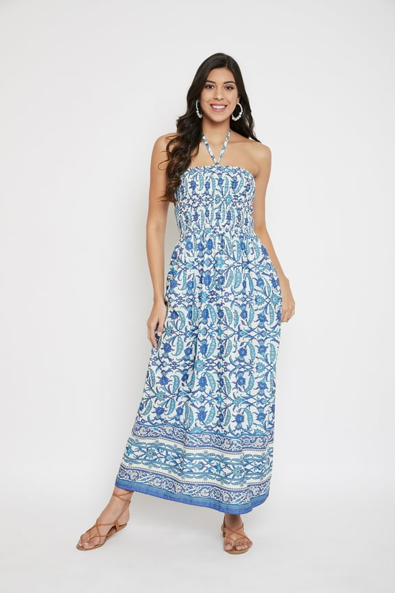 Womens Strapless Maxi Tube Dress Summer Long Tube Casual Beach Party Tube Dresses for Women Evening Party Swimsuit Online by Oussum