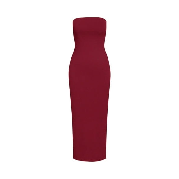 Womens Strapless Slimming Fit Bodycon Casual Dress Sleeveless Dresses For Women