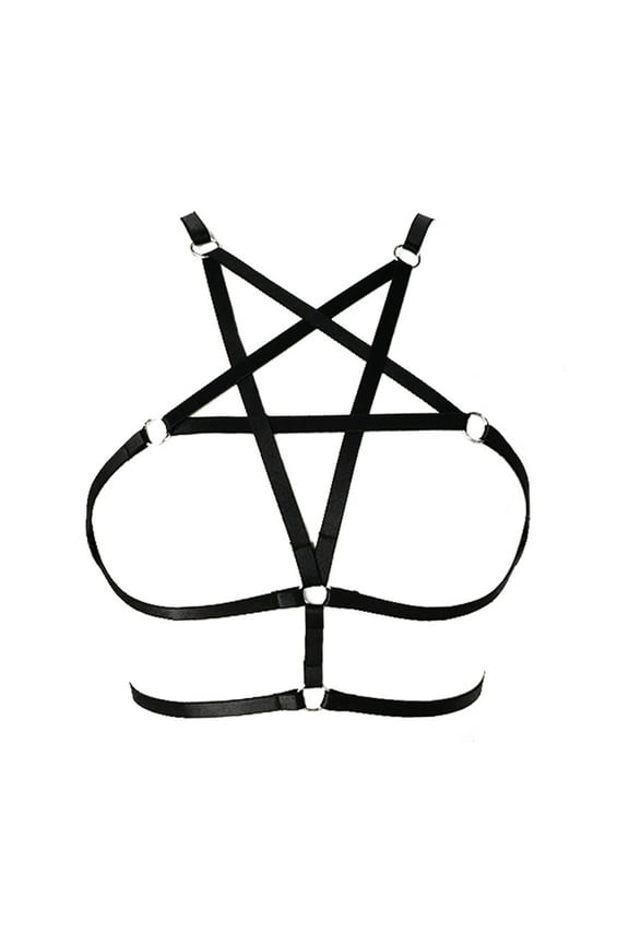 Womens Strappy Harness Bra Adjustable Halter for Festival