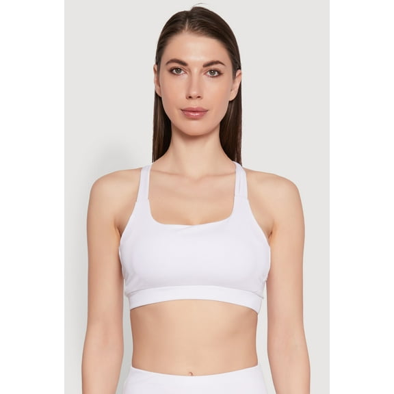 Womens Strappy Racerback Sports Bra