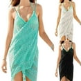 thumbnail image 1 of Womens Strappy Swim Cover Up Sleeveless Ladies Loose Lace Swimwear Blouse Long Dress, 1 of 2