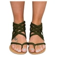 thumbnail image 1 of Womens Strapy Gladiator Flat Sandals Open Toe Casual Sandals Dressy Roamn Toe Ring Sandals for Women, 1 of 5