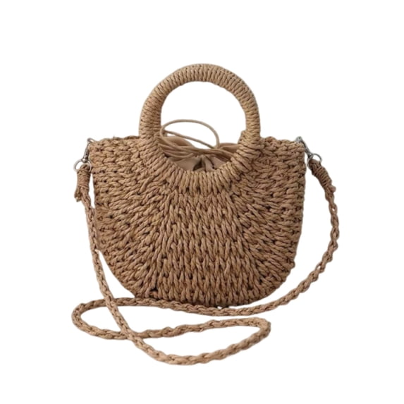 Womens Straw Beach Bag Woven Crossbody Shoulder Bags Top Handle Satchel Handbag Purse for Summer