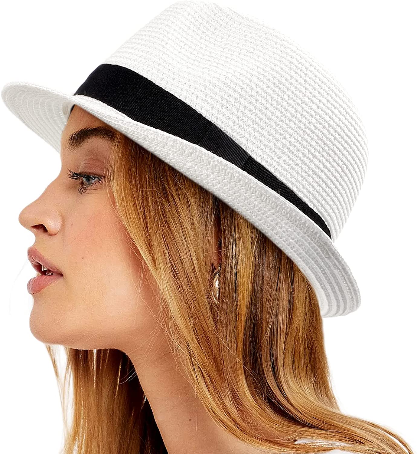 white trilby hat womens