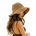 thumbnail image 1 of Womens Straw Hat Wide Brim Floppy Beach Cap Adjustable Sun Hat for Women UPF 50+, 1 of 6