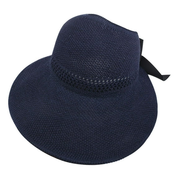 Womens Straw Hat, Yigetop Women Ladies Summer Hat Floppy Beach Sunscreen Cycling Adjustable Cap Straw Hat Sunhats for Women Uv Protection Navy One Size