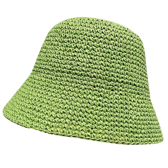 Womens Straw Sun Hat Wide Brim Packable UPF 50+ - Handmade, Breathable, One Size, Beach Travel, Summer Protection