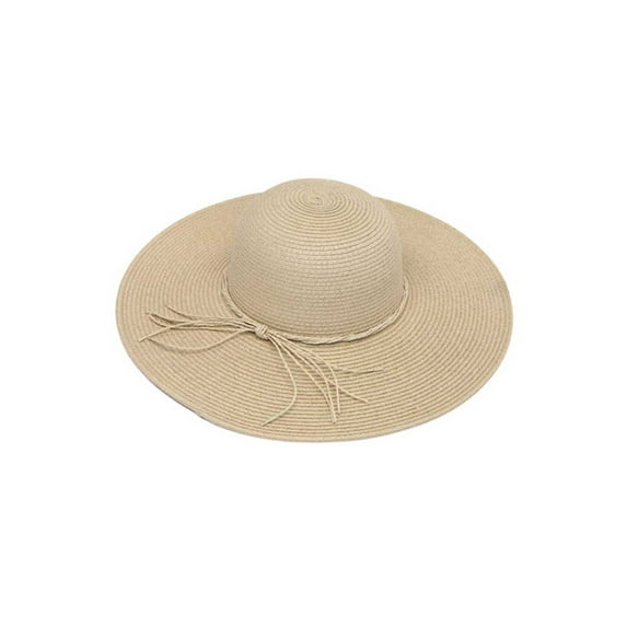Womens Straw Wide Brim Floppy Sun Hat w/ String Band - Sage