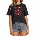 thumbnail image 1 of Womens Strawberry Shirts Fruit Tshirts Strawberries Graphic Tee Garden Clothing Gardener Gift Tops Black 2XL, 1 of 5