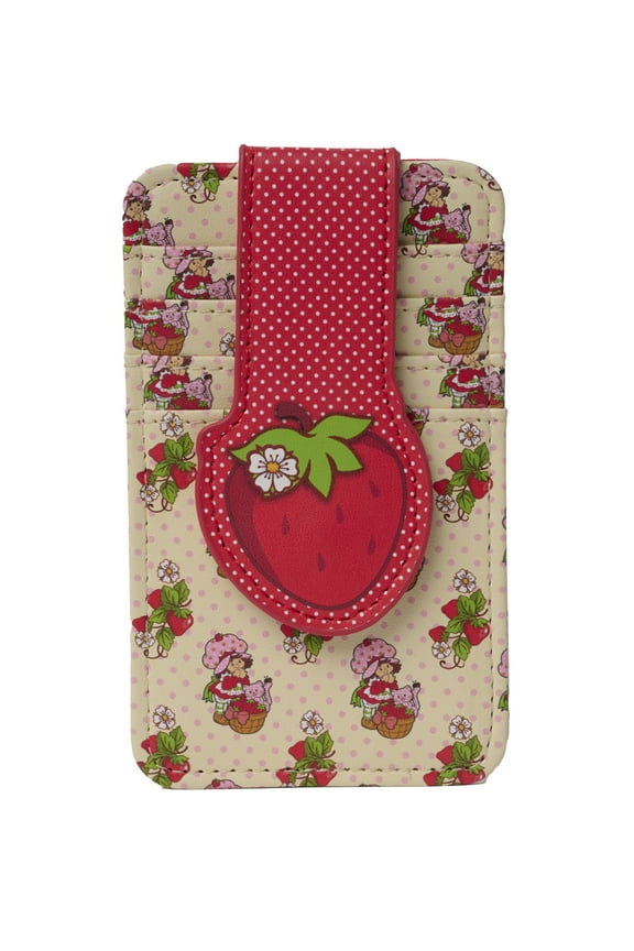 Womens Strawberry Shortcake Card Holder Wallet Button Snap Closure