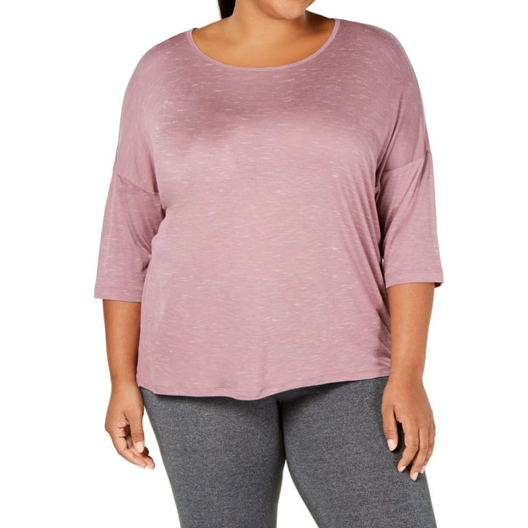Womens Stretch 3/4 Sleeve Plus Activewear Top $35 3X