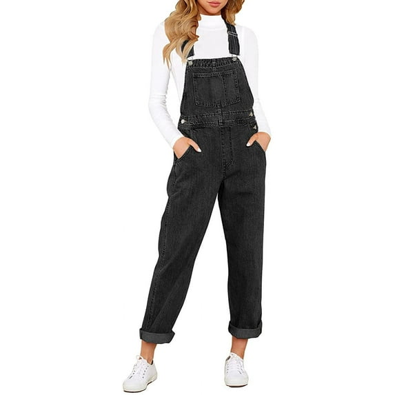 Womens Stretch Adjustable Denim Bib Overalls Jeans Pants Jumpsuits Medium Wash, Size S-2XL