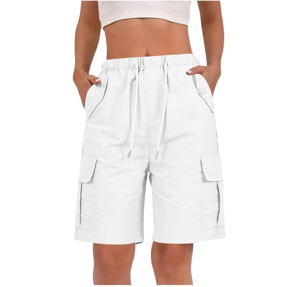 Womens Stretch Belt Pants String Shorts Pants Hollowed Out Lace Elastic Waist Drawstring Casual Shorts