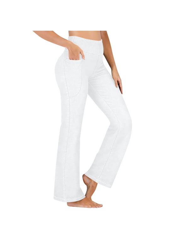 Womens Stretch Faux Denim Leggings 4 Pockets Loose Relaxed Tight Fit Micro Flare Pants For Fitness Casual Everyday Wear Denim Leggings For Women