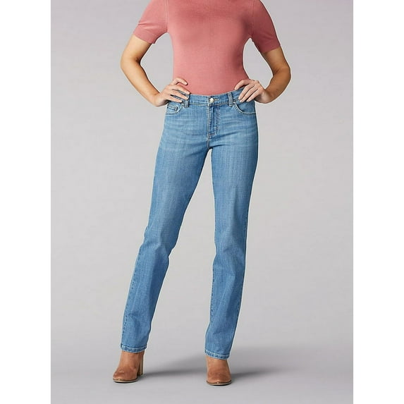 Womens Stretch Relaxed Fit Straight Leg Jean in Inspire Blue