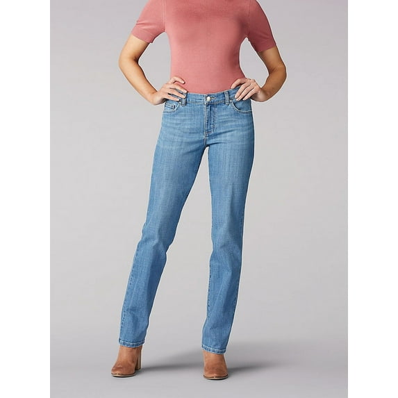 Womens Stretch Relaxed Fit Straight Leg Jean in Inspire Blue