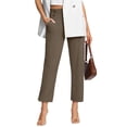 thumbnail image 1 of Womens Stretch Work Pants for Office, High Rise Straight Leg Trousers with Pockets, Wrinkle-Free Business Casual Bottom for Women, 1 of 6