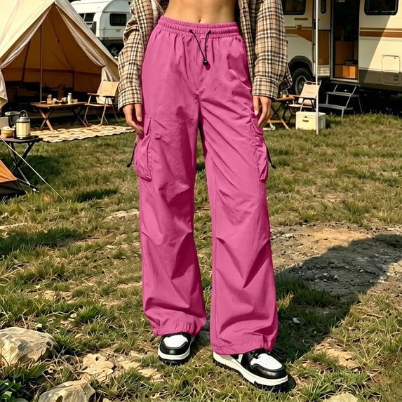 Womens Stretch Work Pants for Office, High Rise Straight Leg Trousers with Pockets, Wrinkle-Free Business Casual Bottom for Women